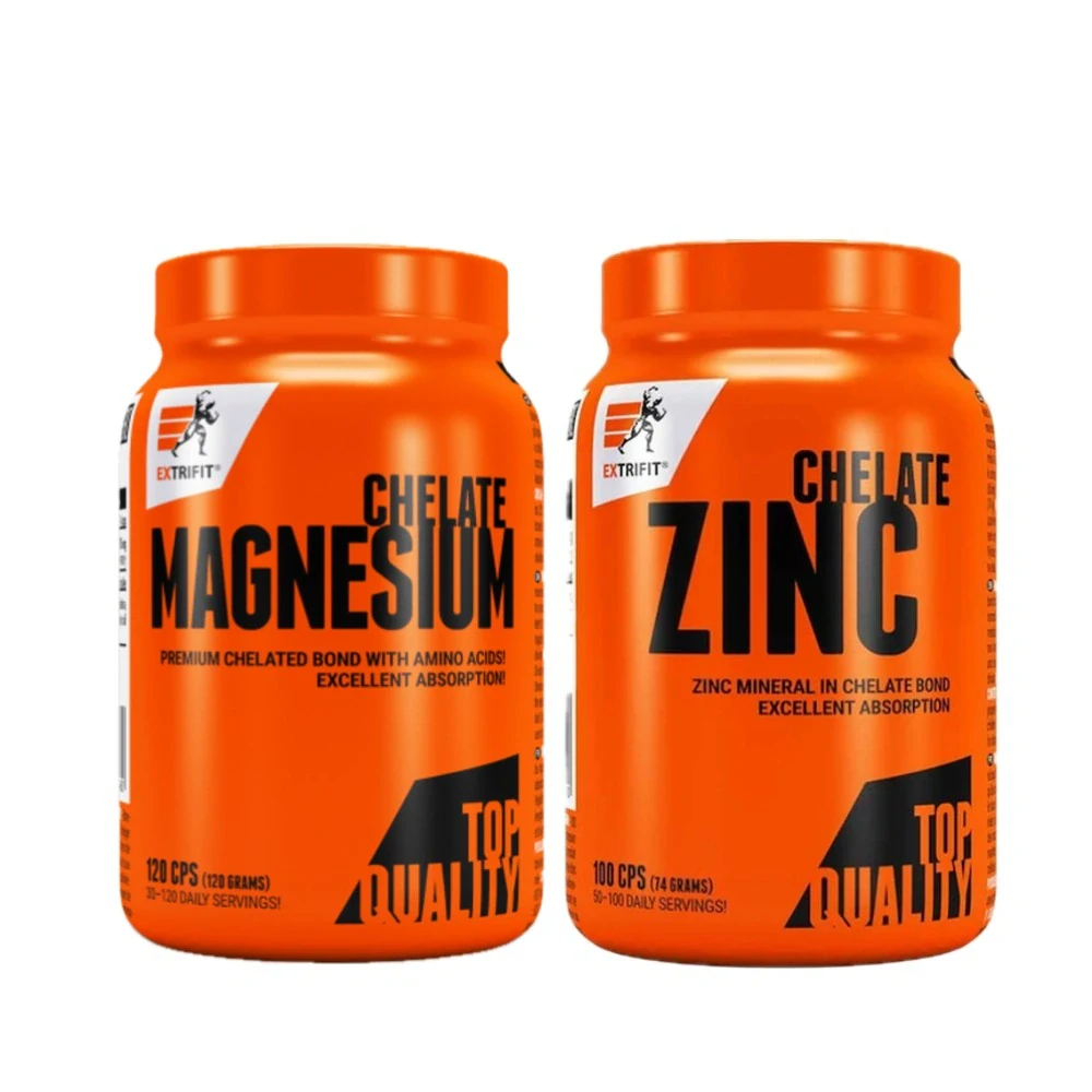 Extrifit Magnesium Chelate 120 kapslí + Zinc Chelate 100 kapslí