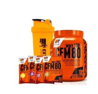 Extrifit CFM Instant Whey 80 1000 g + Šejkr Extrifit 600ml a 4x vzorek